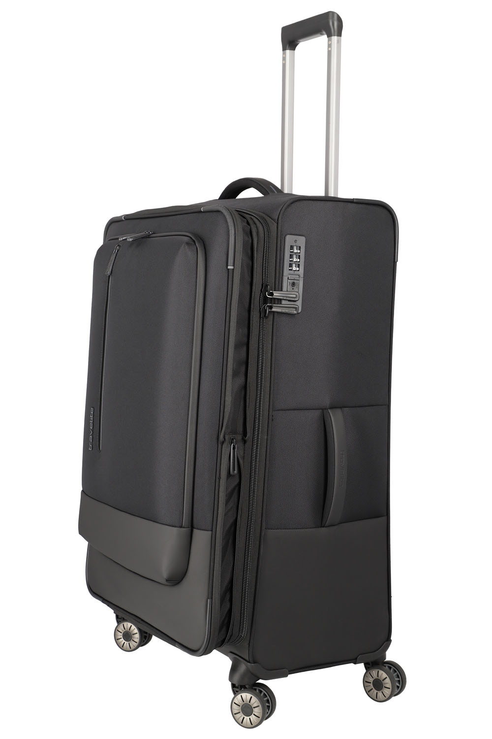 Travelite Crosslite Trolley L 4-Rollen erweiterbar Schwarz