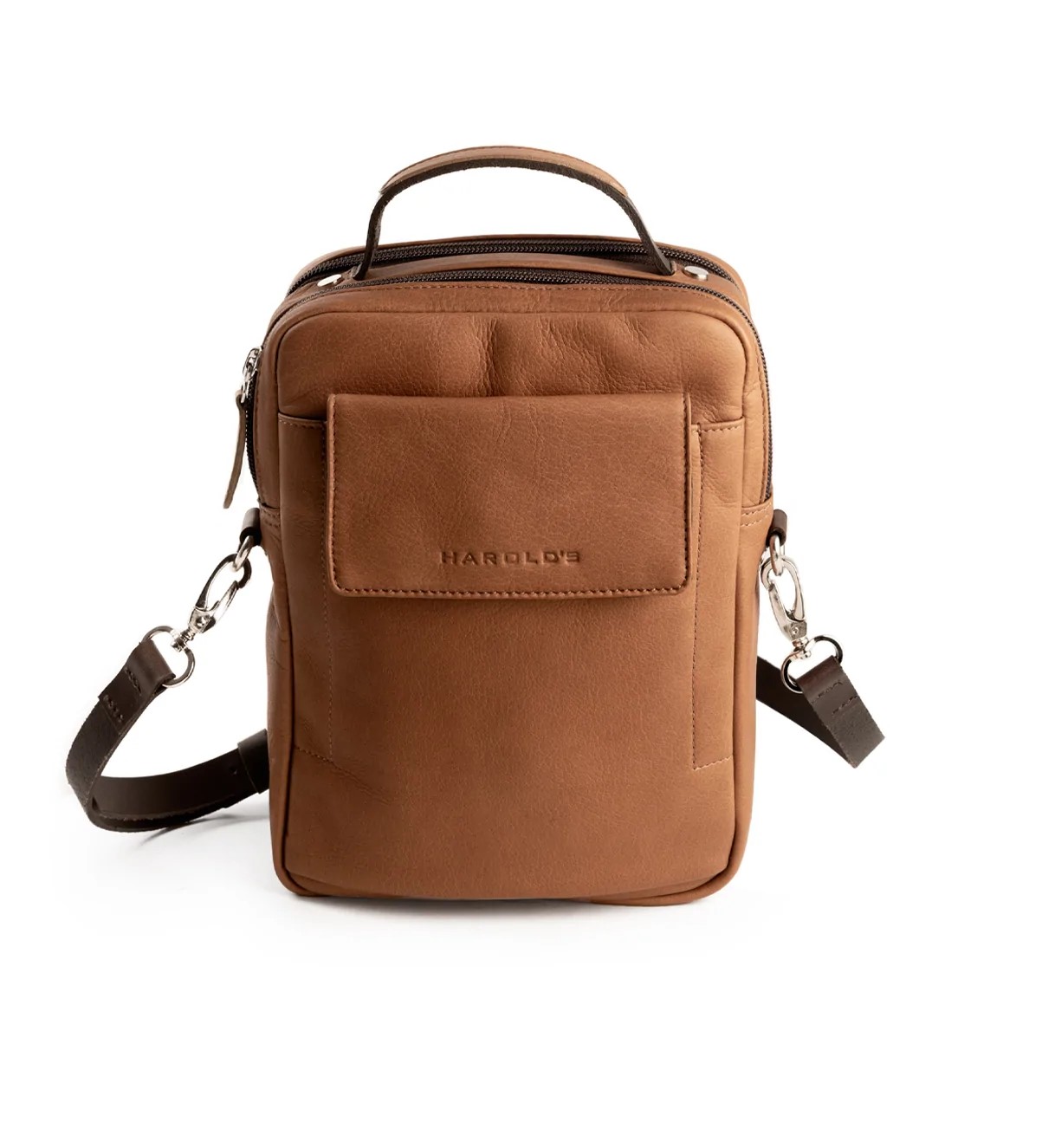 Harold's Country Accessories kleine Umhängetasche mit Griff cognac