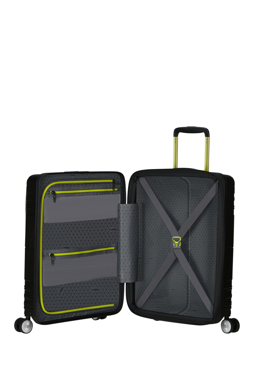 American Tourister HELLO CABIN Spinner 55/20 Exp COATED Black/Lime