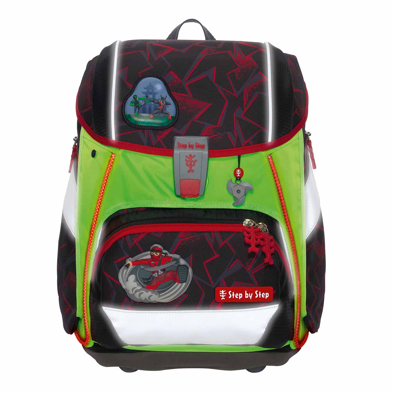 Step by Step Schulzubehör LED Neon Pull-Over, Reflektorüberzug mit LED-Leuchteffekt für 2IN1 PLU Schulranzen Grün