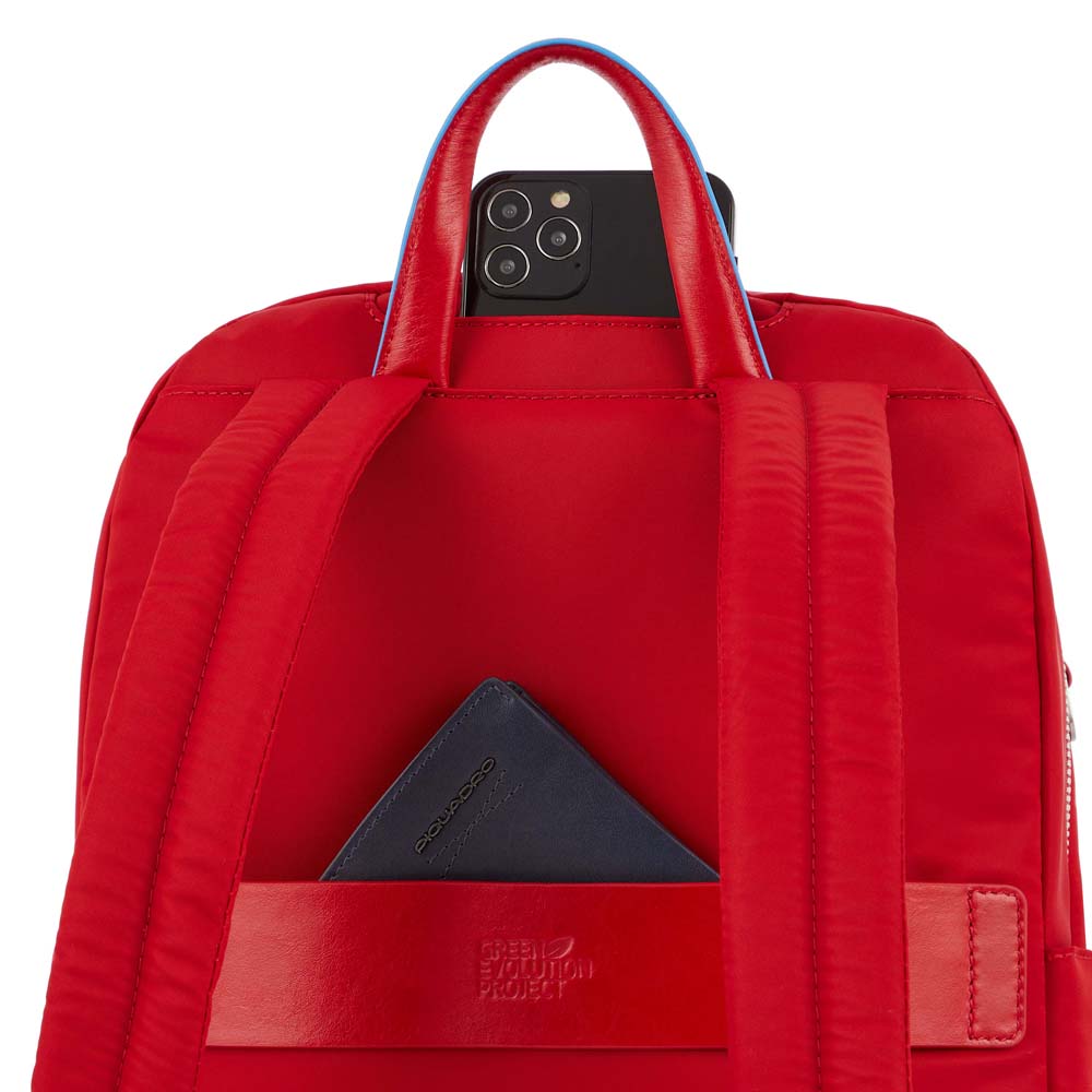 Piquadro PQ-RY Laptoprucksack 13" aus rezykliertem Stoff Rot Piquadro PQ-RY Laptoprucksack 13" aus rezykliertem Stoff Rot