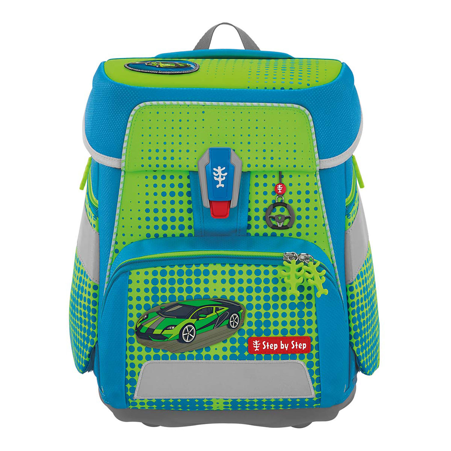 Step by Step SPACE NEON Schulranzen-Set, 5-teilig Race Car Chuck