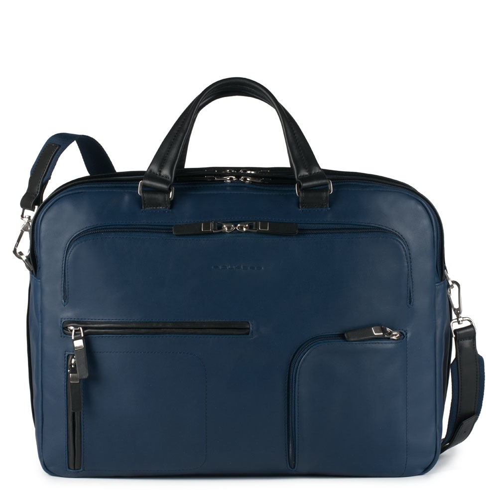 Piquadro Spock Doppelgriff-Laptoptasche mit iPad®-Fach, Flasche- und Regenschirmfach