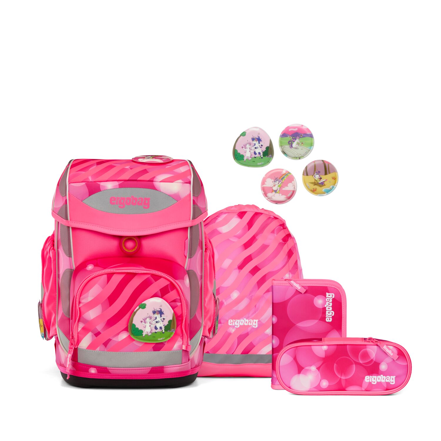 ergobag cubo NEO Edition 5-teiliges Schulrucksack-Set 2025 KuntBärbuntes Einhorn ergobag cubo NEO Edition 5-teiliges Schulrucksack-Set 2025 KuntBärbuntes Einhorn