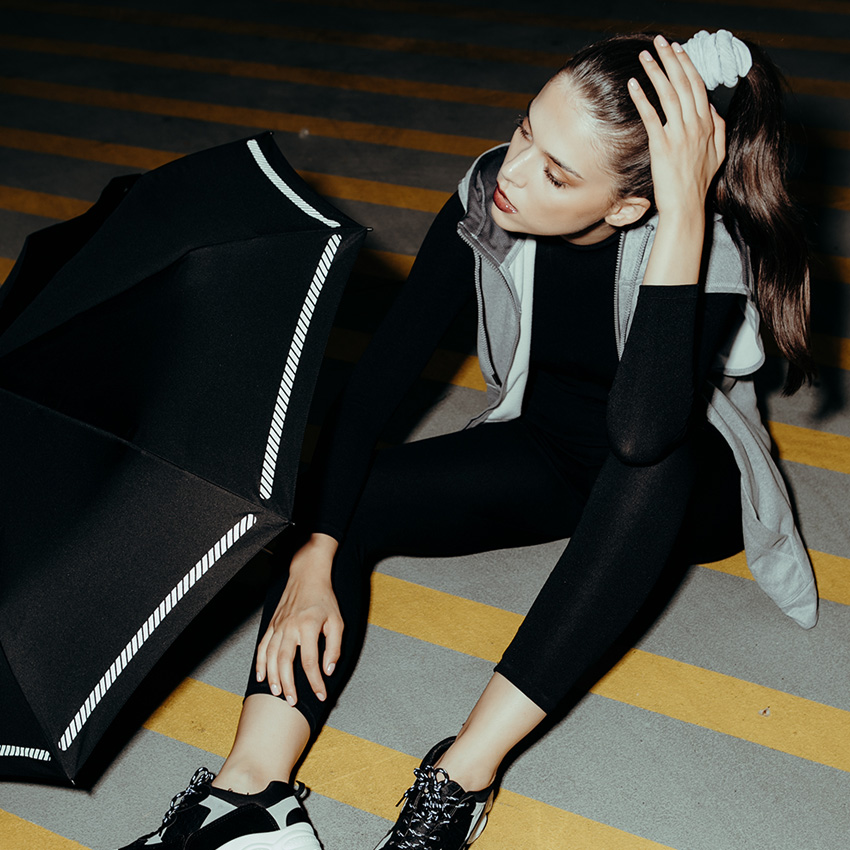 Knirps T.200 Medium Duomatic Automatischer Reflective Taschenschirm Rain