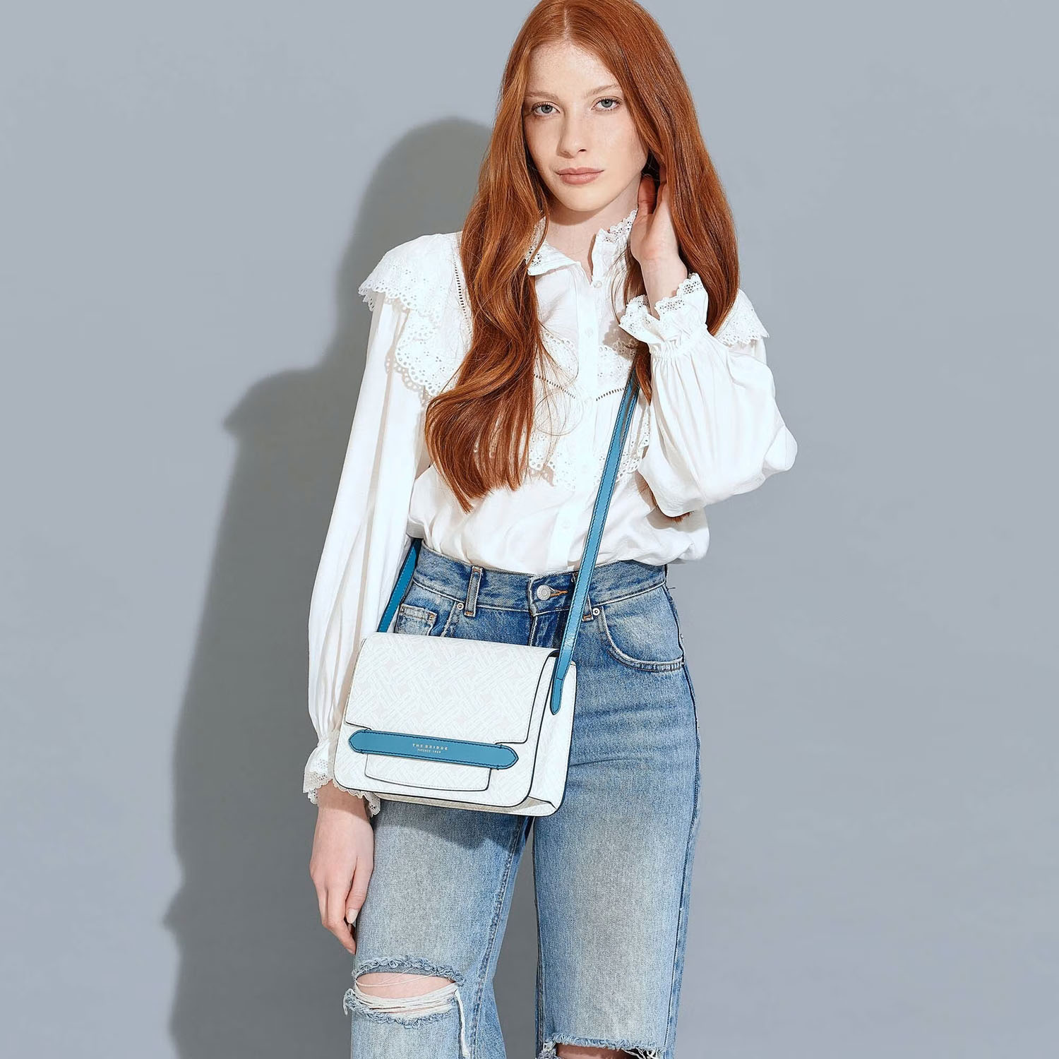 The Bridge Anna Schultertasche 25cm Milch/Gold