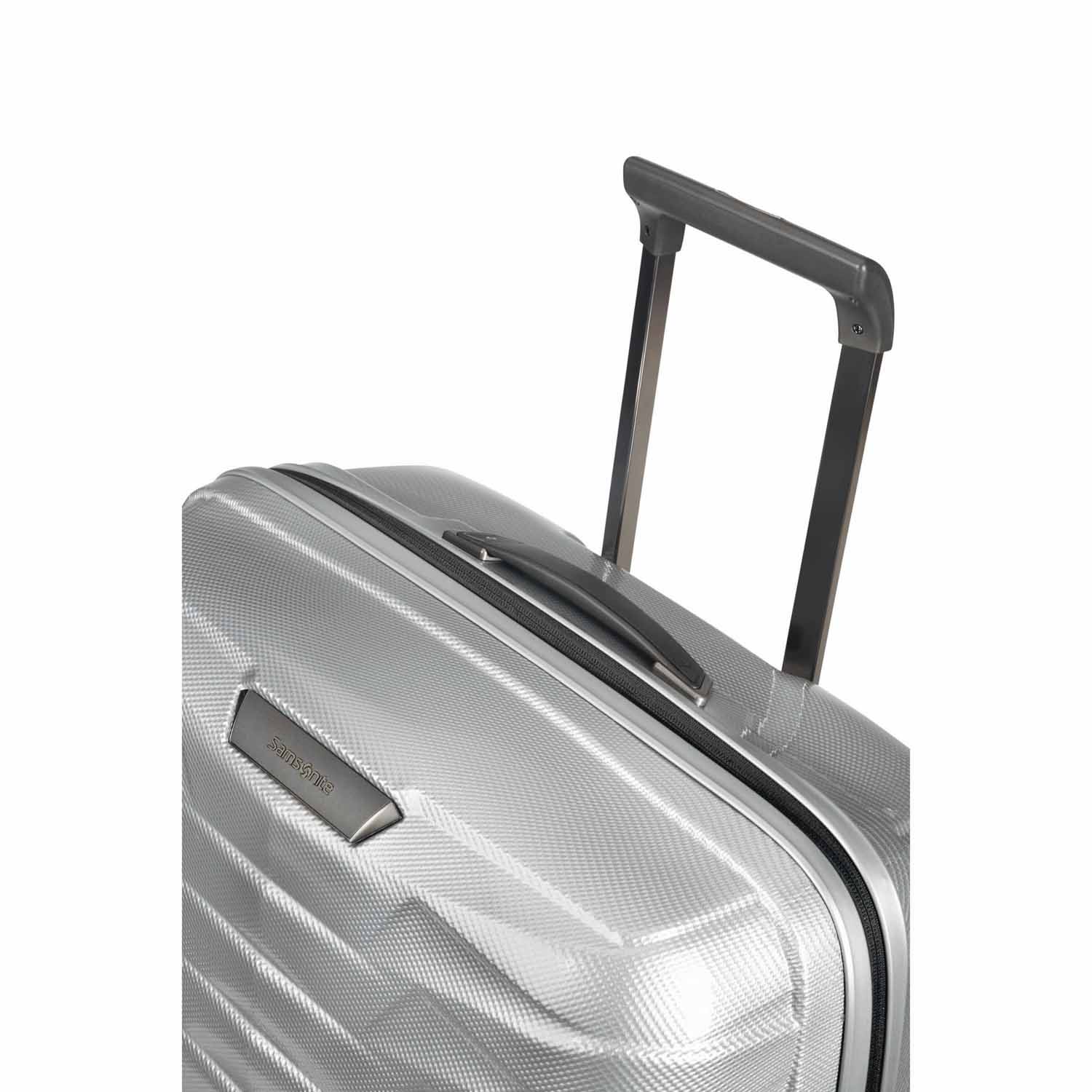 Samsonite Proxis Trolley mit 4 Rollen 69cm + GRATIS HOTELGUTSCHEIN Silber Samsonite Proxis Trolley mit 4 Rollen 69cm + GRATIS HOTELGUTSCHEIN Silber