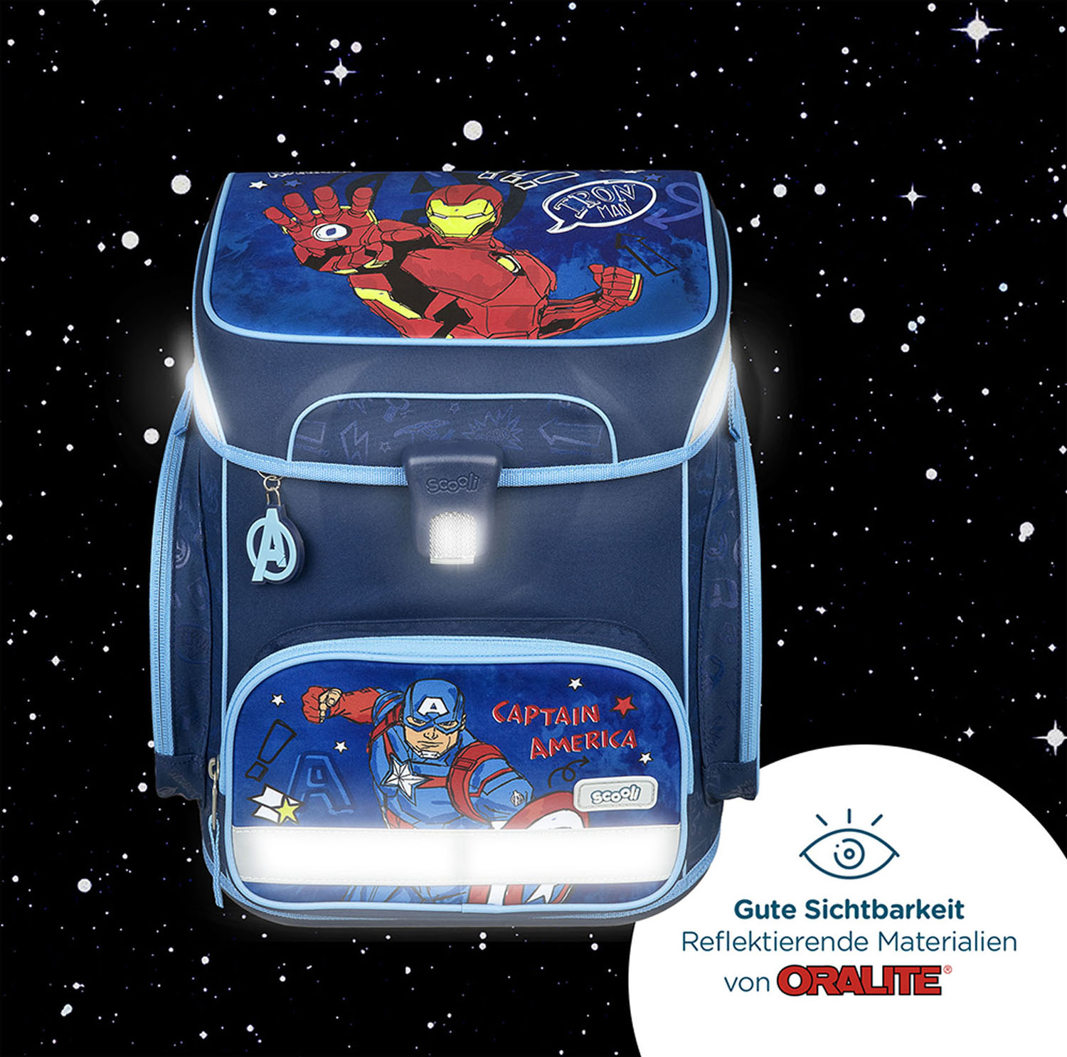 Scooli EasyFit Schulranzen, 5-teiliges Set Avengers