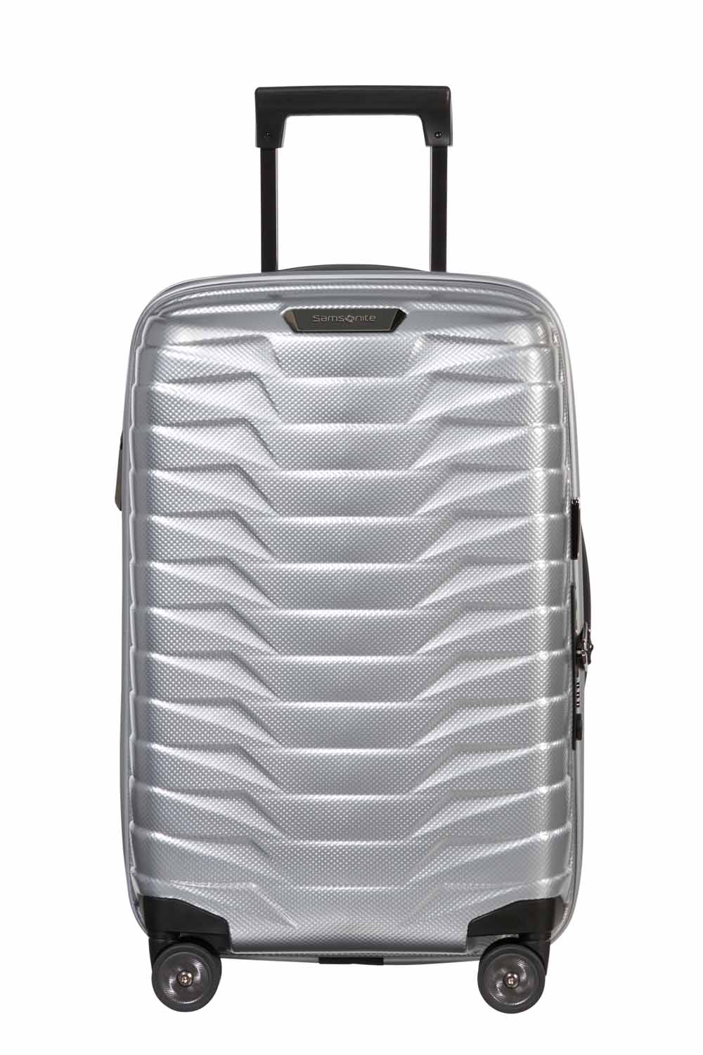 Samsonite Proxis Trolley mit 4 Rollen erweiterbar 55cm (23/26cm) + GRATIS HOTELGUTSCHEIN Silber