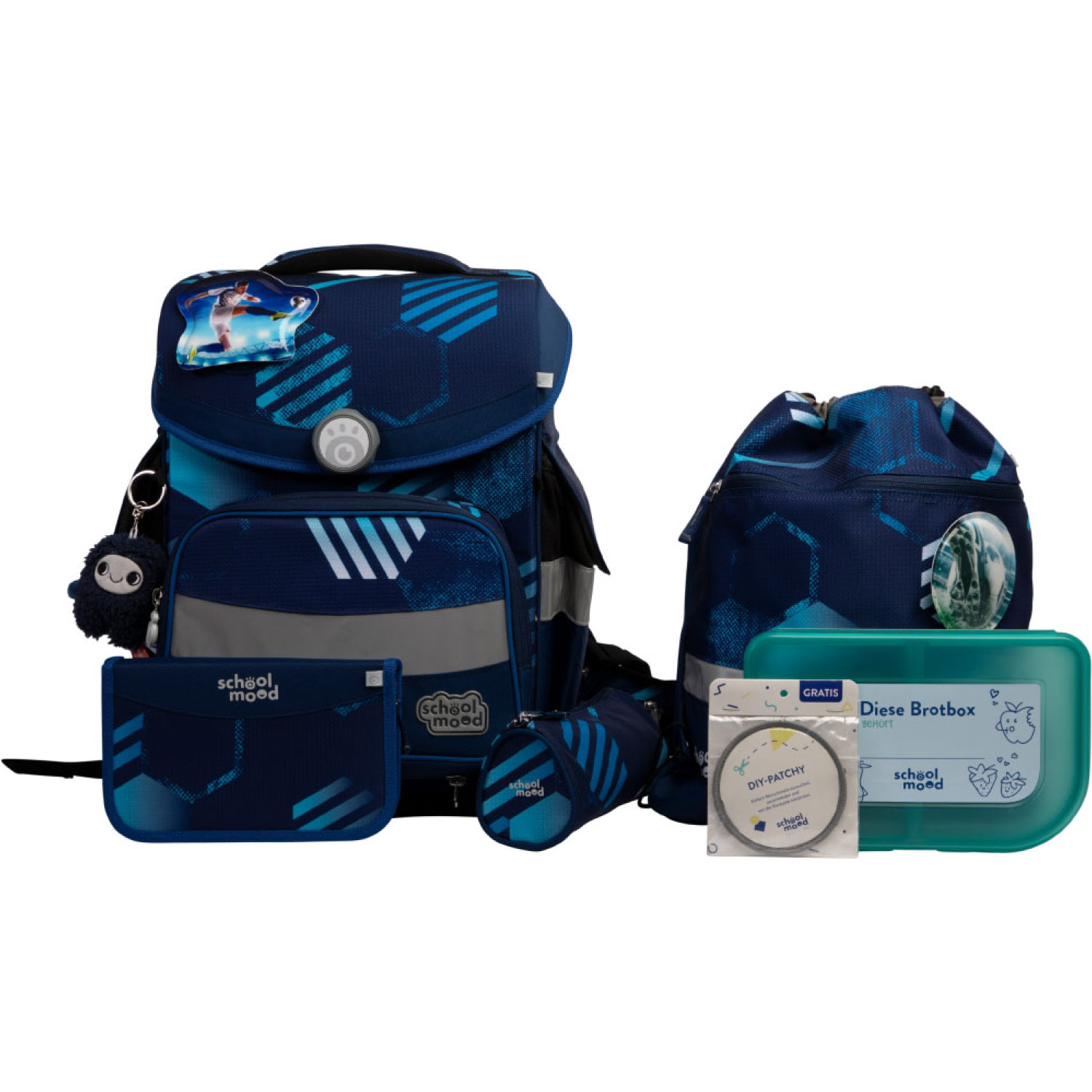 School-Mood Timeless Pro 7-tlg. Schulranzenset Jonas (Fußball)