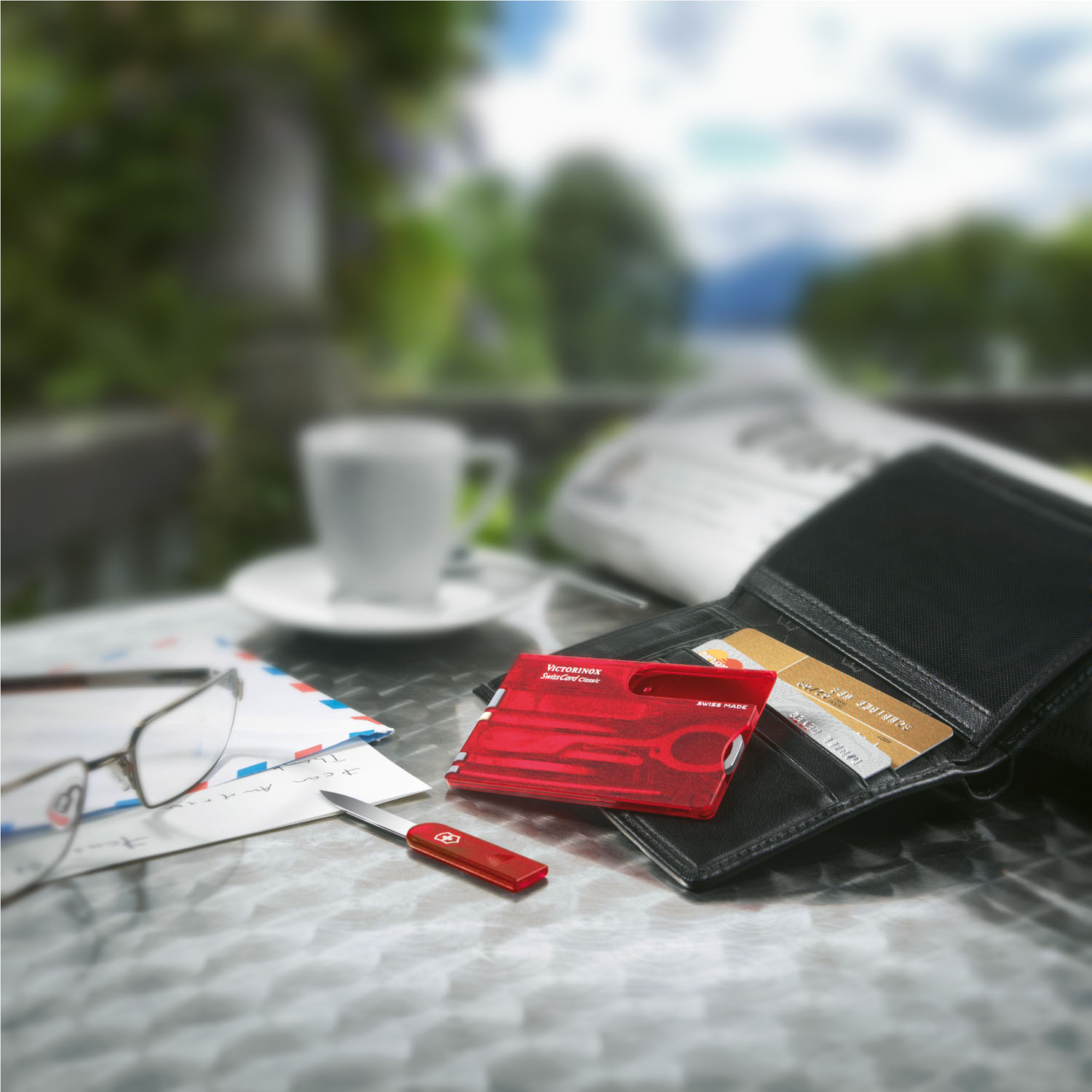 Victorinox Swiss Card Classic, 10 Funktionen blau transparent