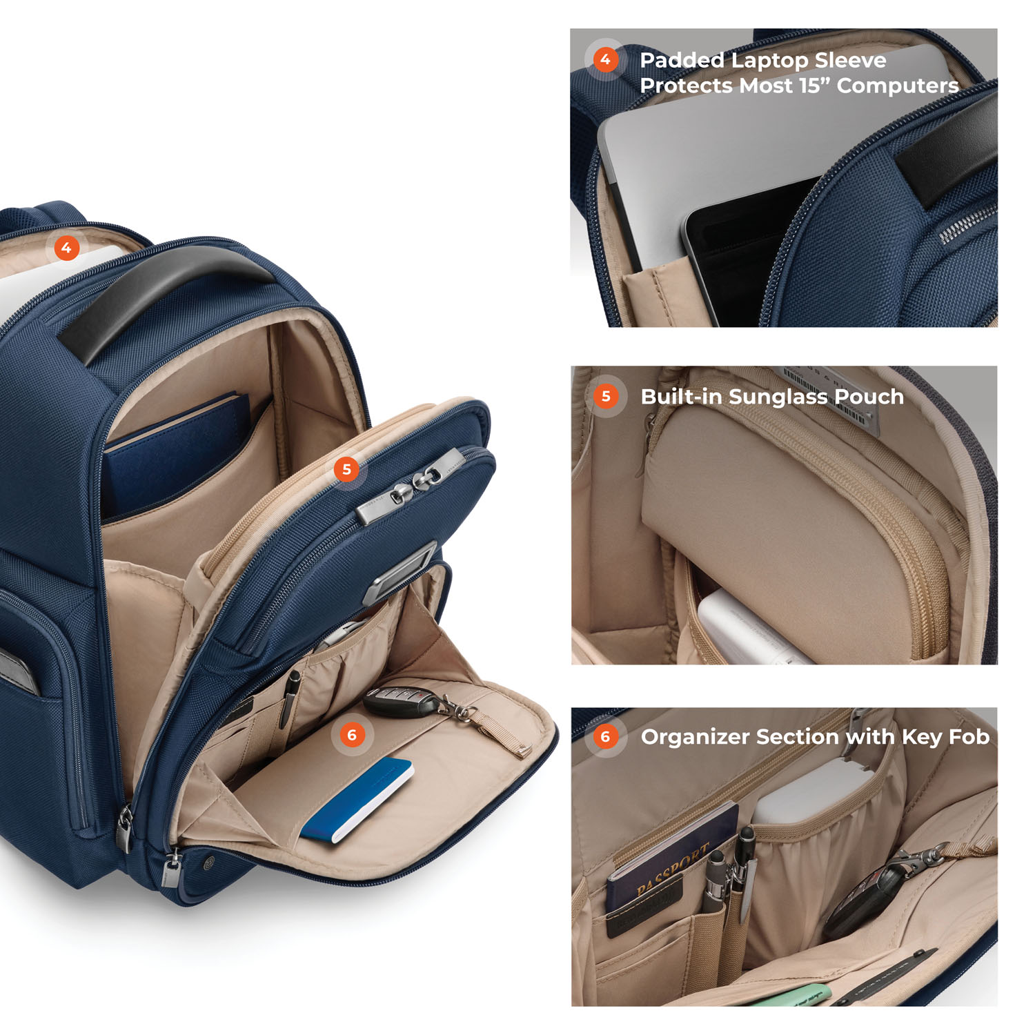 Briggs & Riley Business 2.0 Medium Cargo Backpack Navy