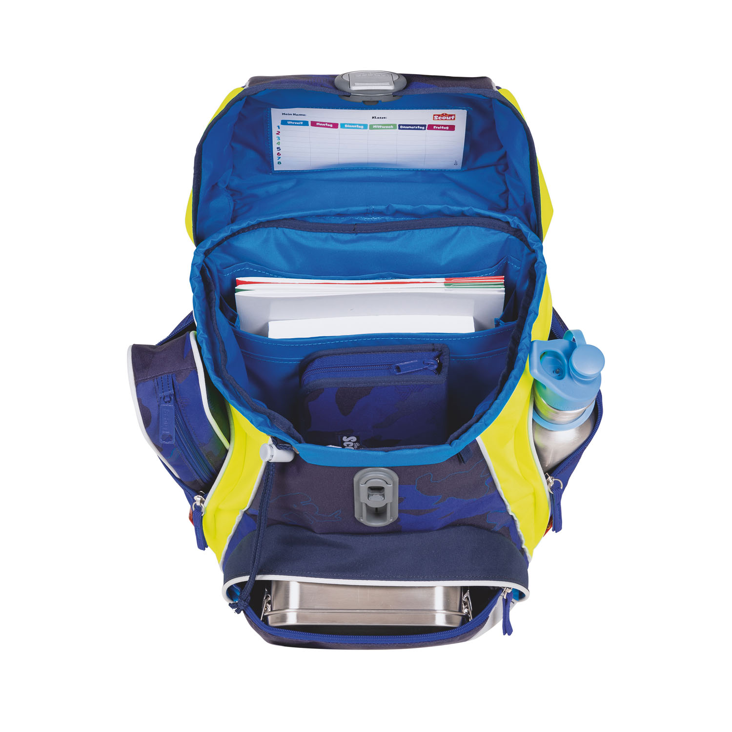 Scout Alpha Schulranzen-Set 4-teilig DIN Blue Police