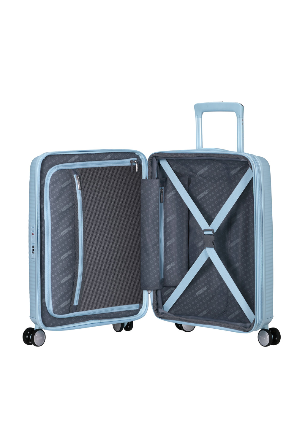 American Tourister Soundbox Trolley S 4R 55cm, erweiterbar Pastel Blue American Tourister Soundbox Trolley S 4R 55cm, erweiterbar Pastel Blue