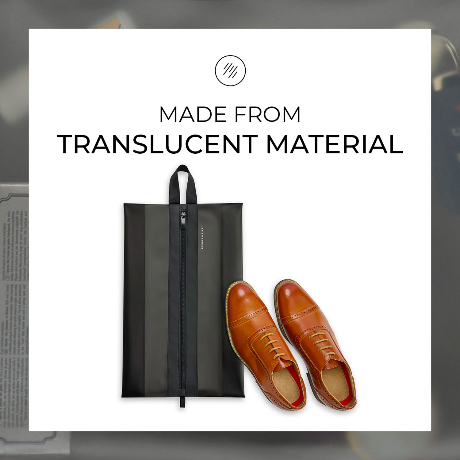 Briggs & Riley Travel Essentials Translucent Shoe Pouch Black