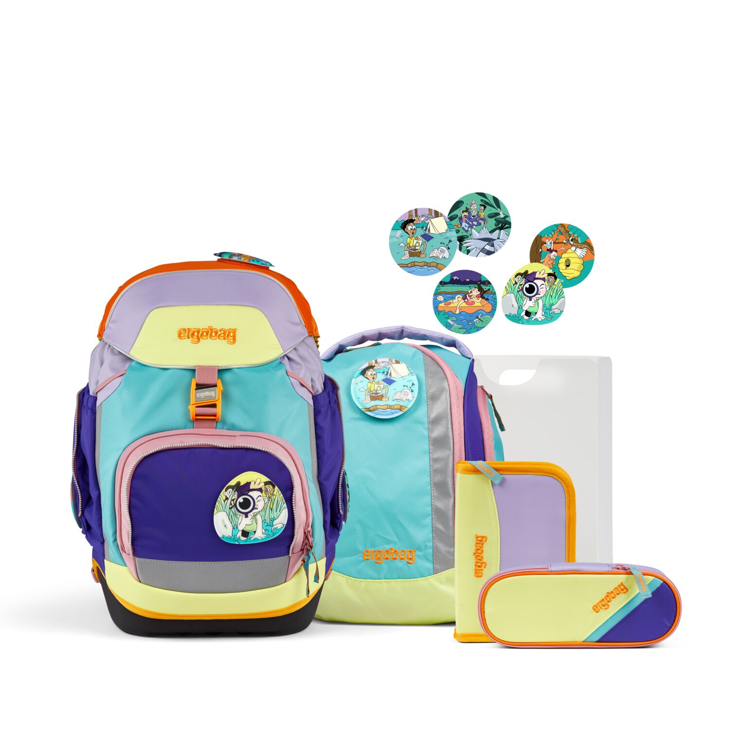 ergobag pack Comic Adventure Edition 6-teiliges Schulrucksack-Set 2024 NaturBärlebnis