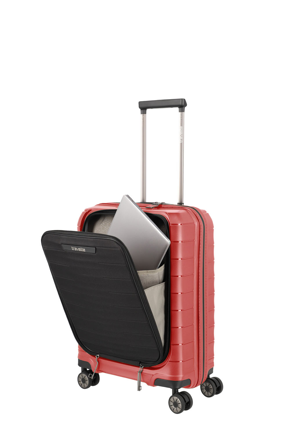 Travelite Mooby Trolley S mit Vortasche, 4-Rollen Rot Travelite Mooby Trolley S mit Vortasche, 4-Rollen Rot