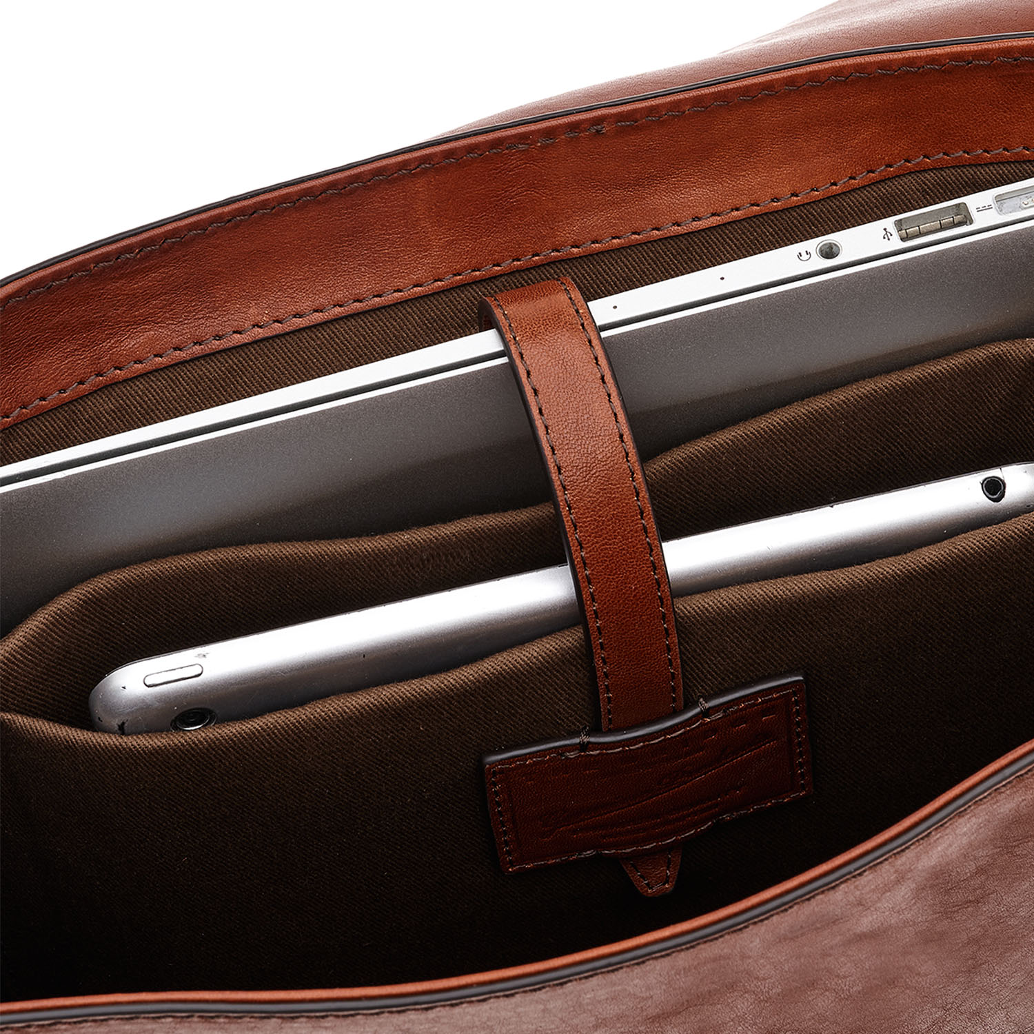 The Bridge Alberto Leder-Rucksack Braun/Gold