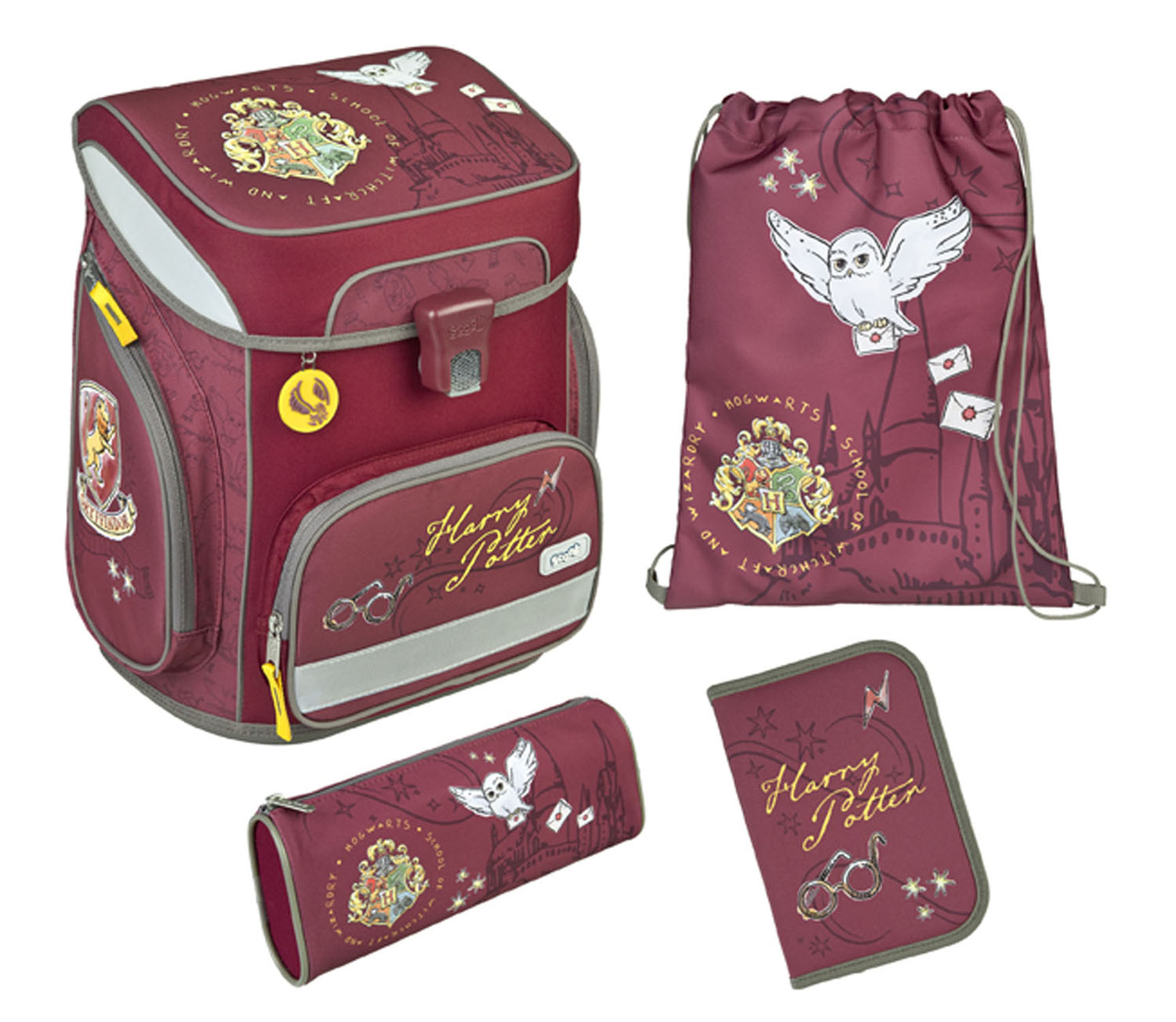 Scooli EasyFit Schulranzen, 5-teiliges Set Harry Potter