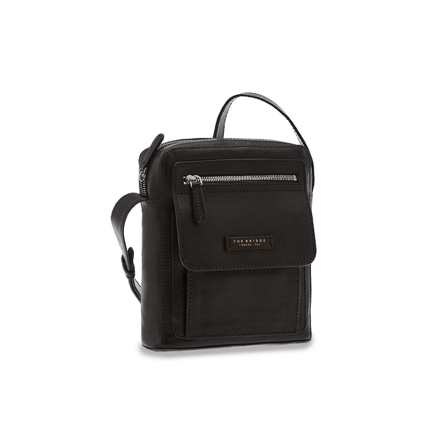 The Bridge Alberto Leder-Schultertasche Schwarz /Ruthenium The Bridge Alberto Leder-Schultertasche Schwarz /Ruthenium