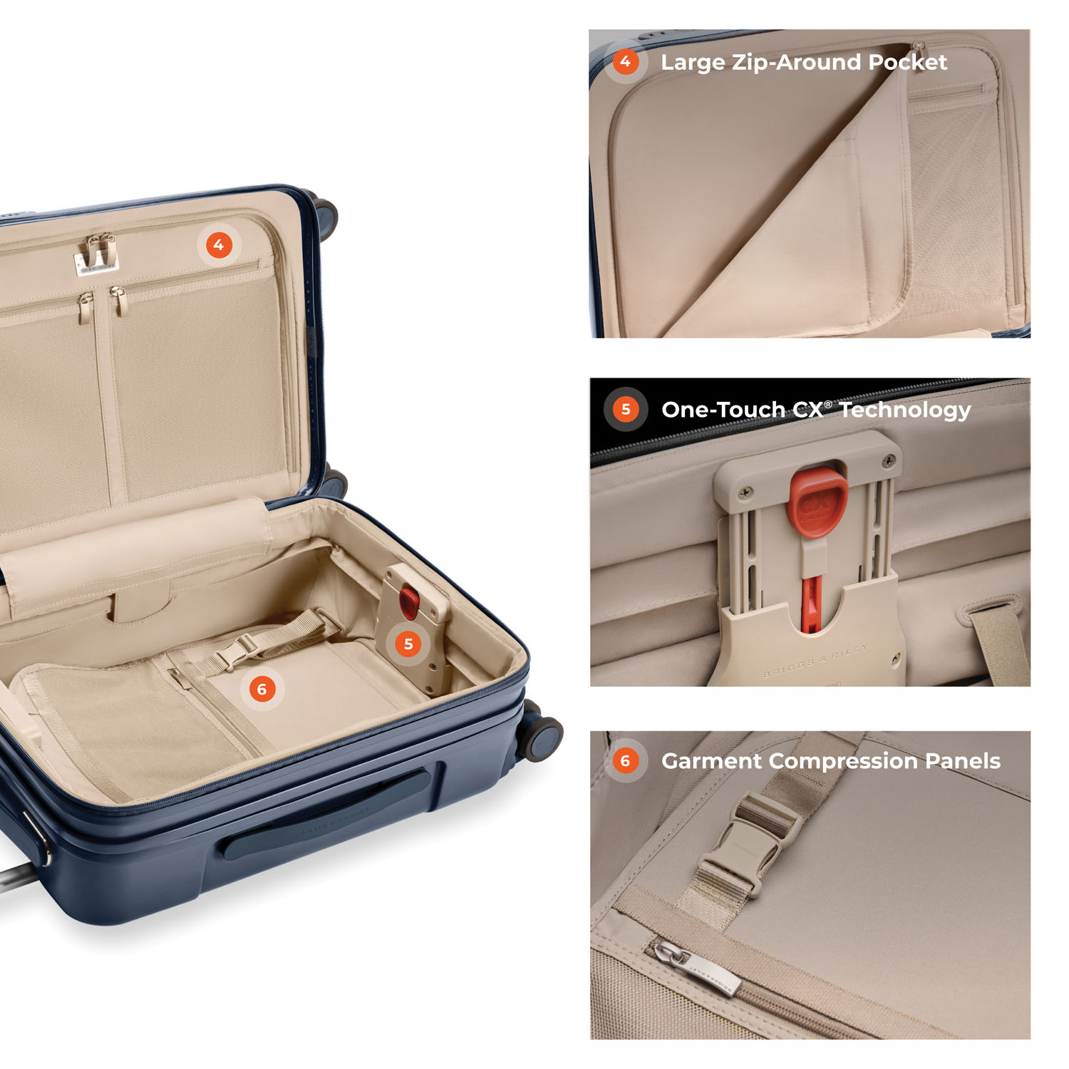 Briggs & Riley Sympatico 3.0 Essential 56cm Carry-On Expandable Spinner Navy