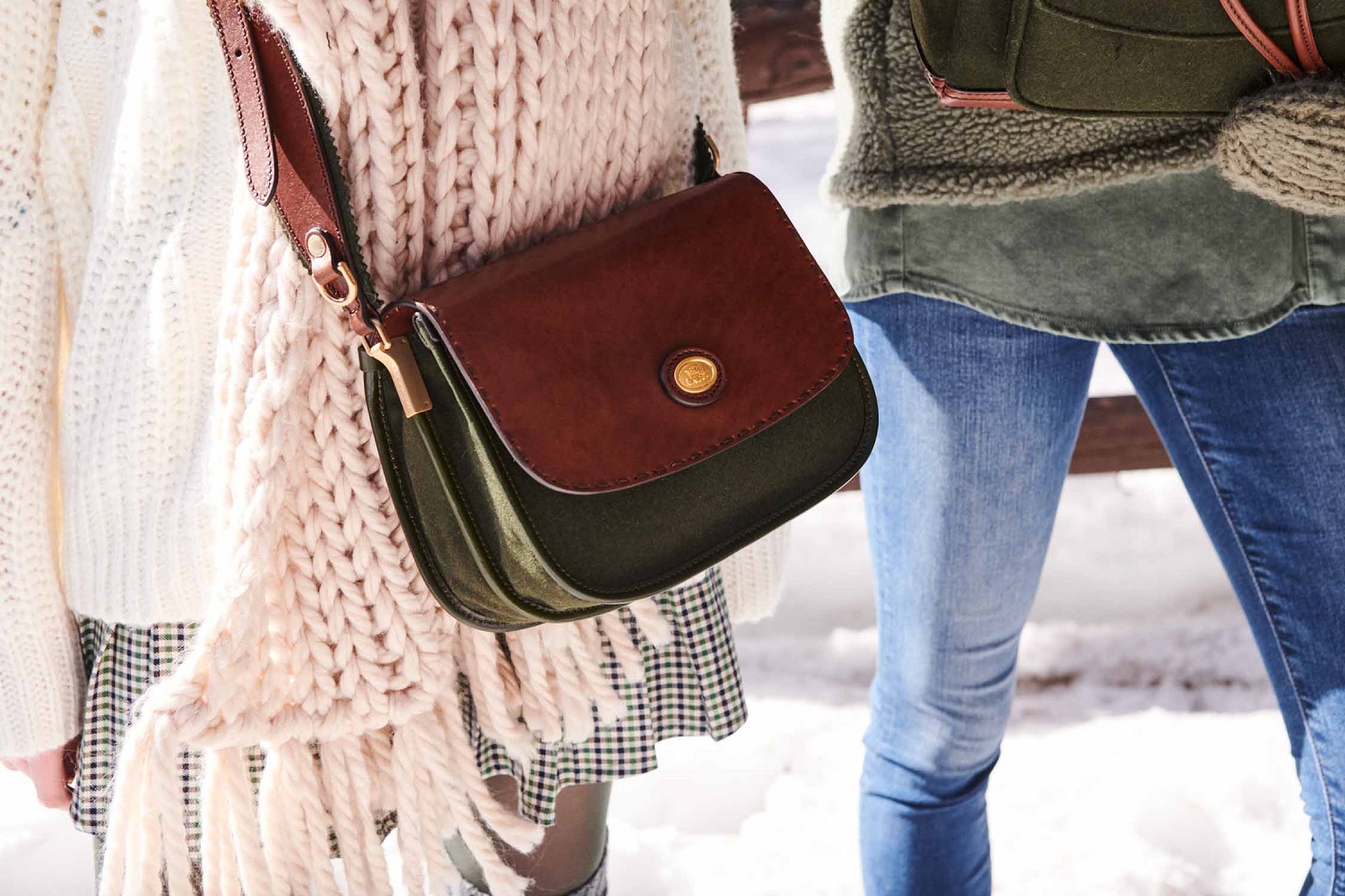 The Bridge Loden Capsule Schultertasche 0401025F Braun/Loden Grün/Gold The Bridge Loden Capsule Schultertasche 0401025F Braun/Loden Grün/Gold