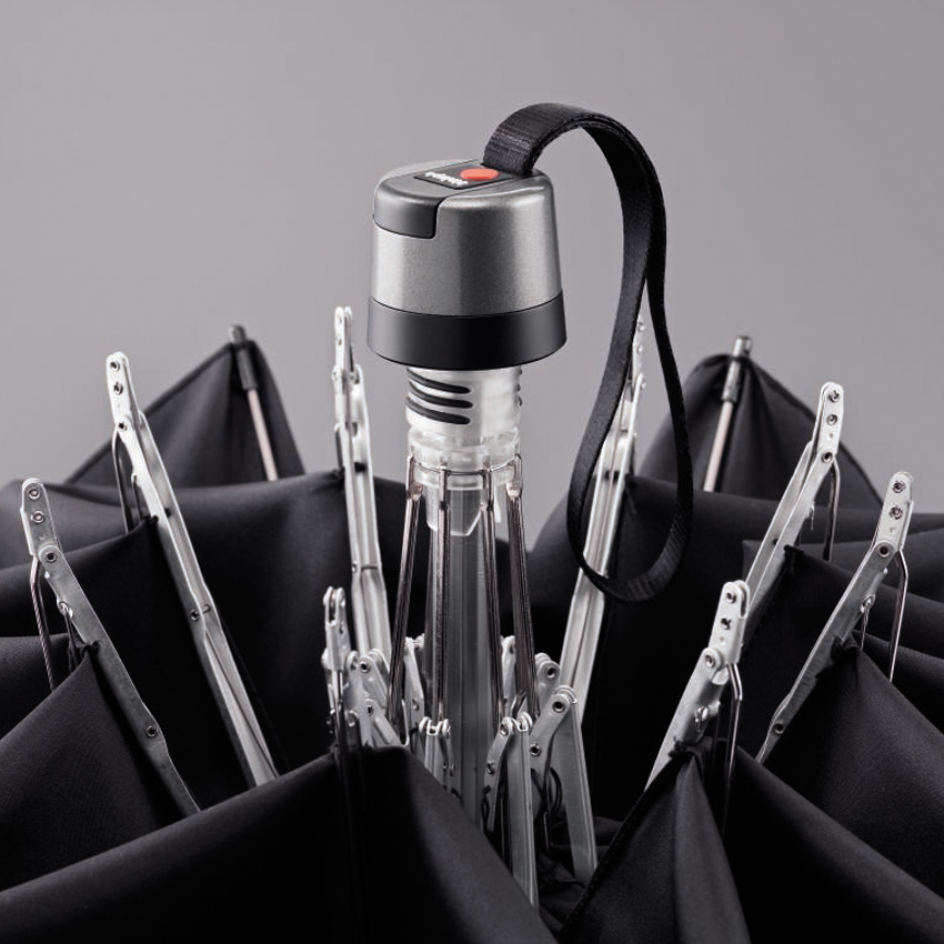 Knirps T.010 Small Manual Check Modern Taschenschirm Black