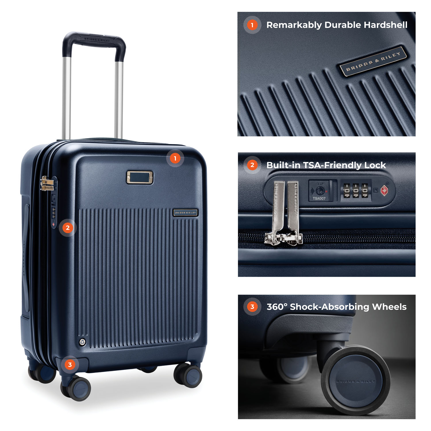 Briggs & Riley Sympatico 3.0 Global 53cm Carry-On Expandable Spinner Navy