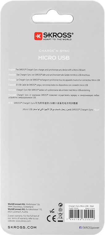 SKROSS Charge‘n Sync Micro USB silber SKROSS Charge‘n Sync Micro USB silber