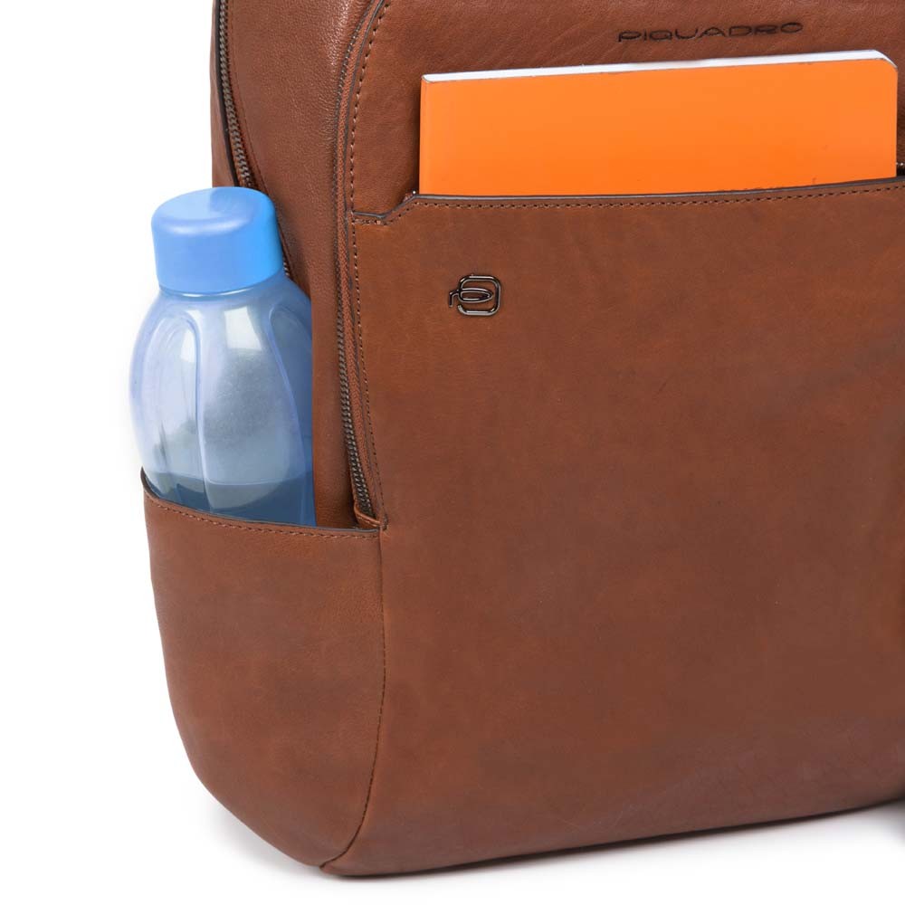 Piquadro Black Square Laptop-Rucksack 14" aus Leder schwarz Piquadro Black Square Laptop-Rucksack 14" aus Leder schwarz