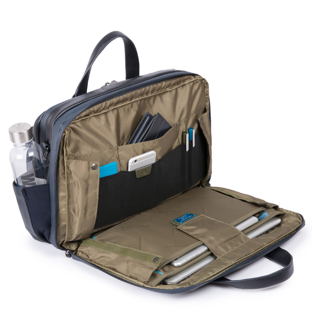Piquadro Urban Kurzgrifflaptoptasche mit iPad-Fach und zwei Fächern schwarz