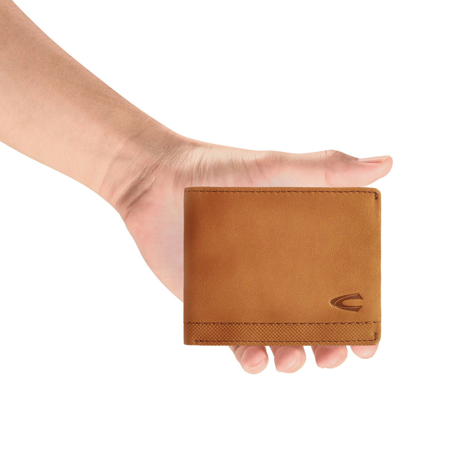 Camel Active Nimbus Jeans Geldbörse aus Leder mit RFID Safe Cognac