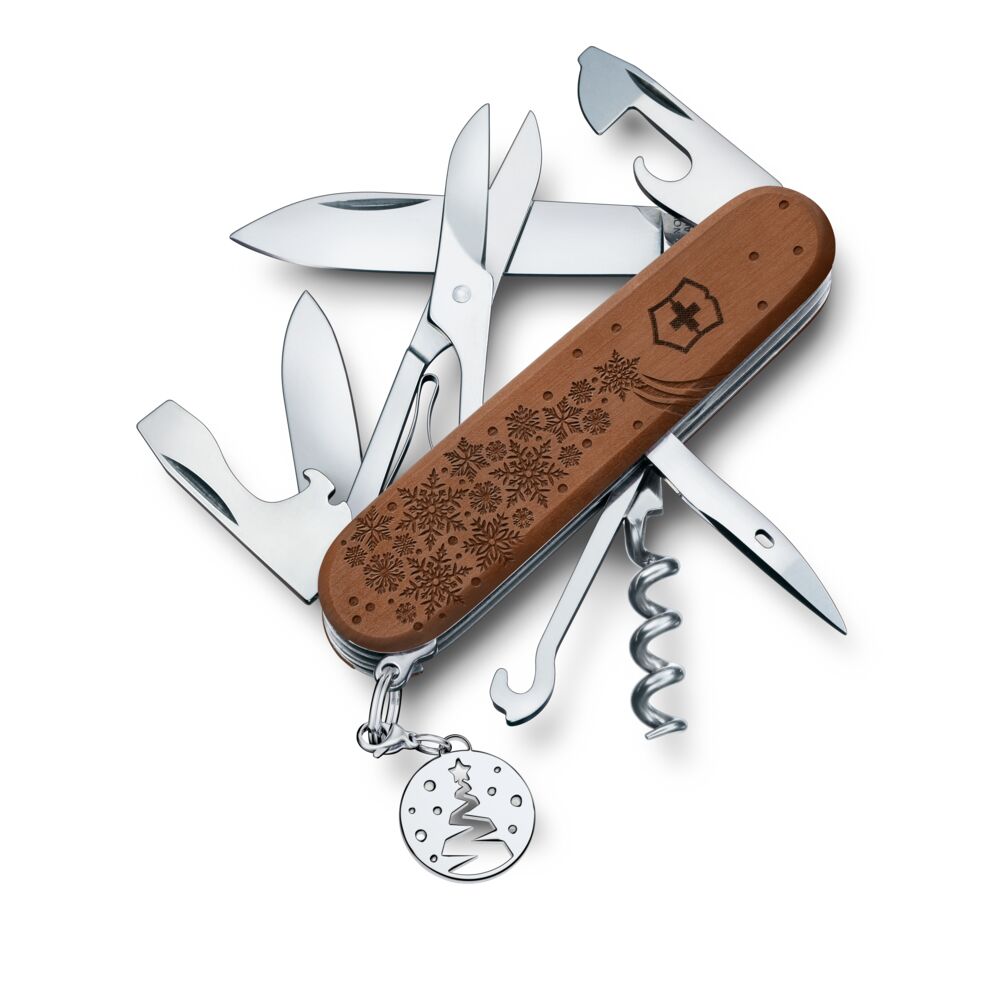 Victorinox Limited Edition Climber Wood Winter Magic, 12 Funktionen, Mittleres Taschenmesser