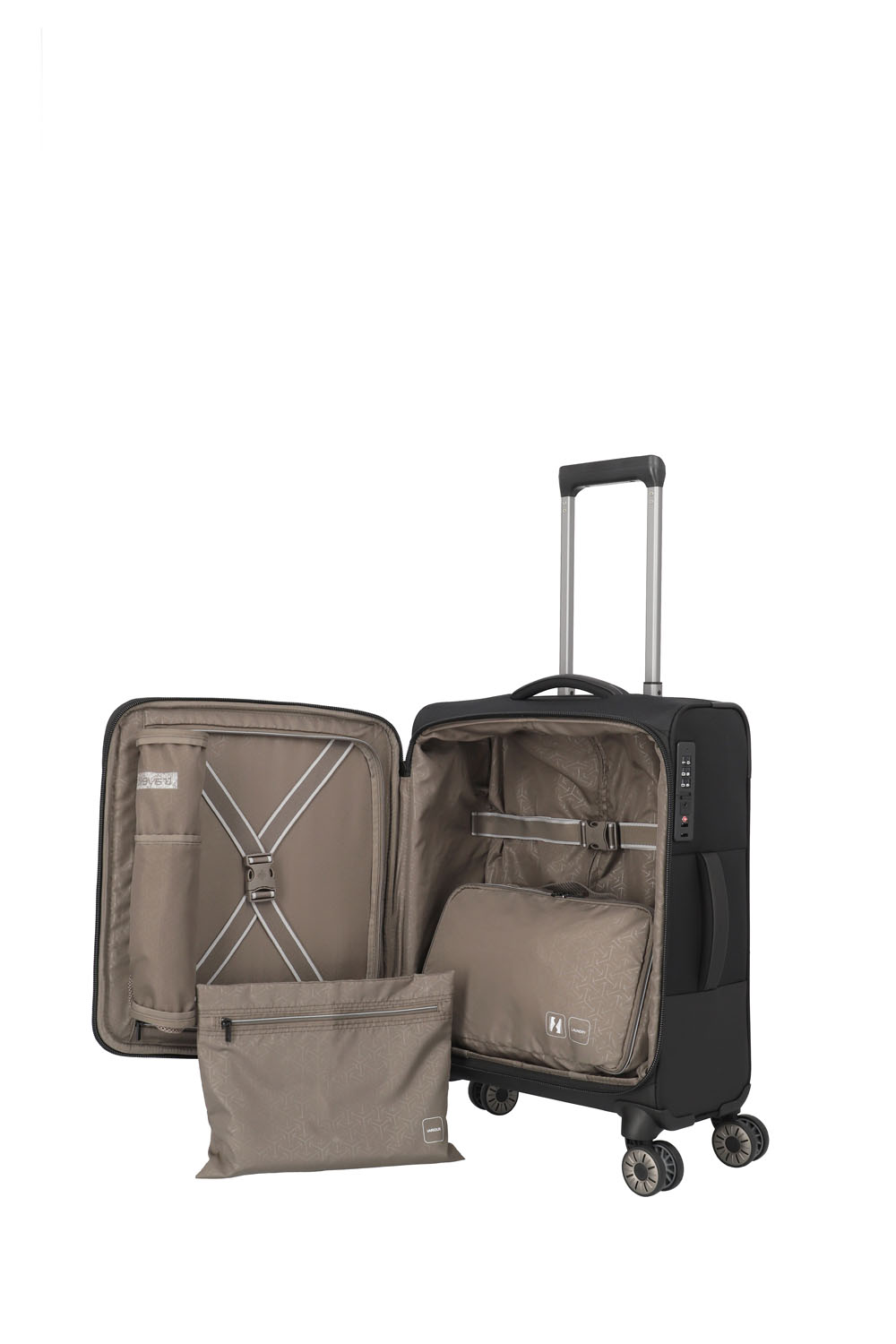 Travelite Crosslite Trolley S 4-Rollen Schwarz