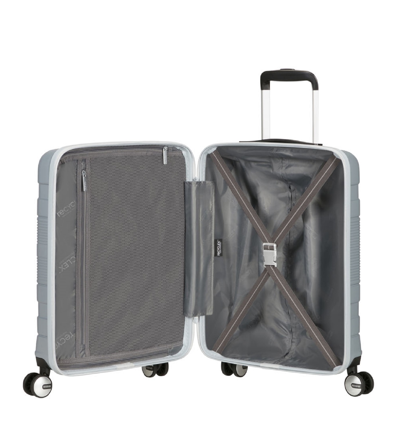 American Tourister Funstripe Handgepäck Trolley 55cm mit 4 Rollen Silver