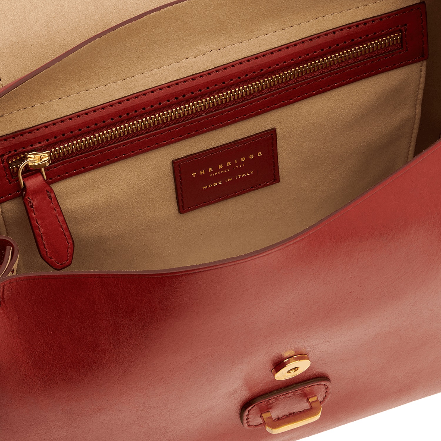 The Bridge Dalston Tasche mit Doppelfunktion Ribes-Rot/Gold