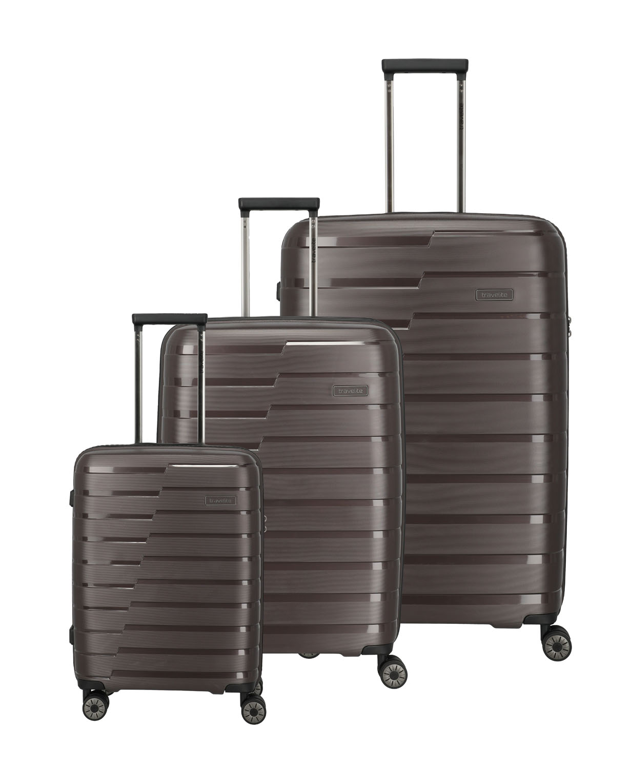 Travelite Air Base 4-Rad Trolley Set L/M-erw/S Coffee