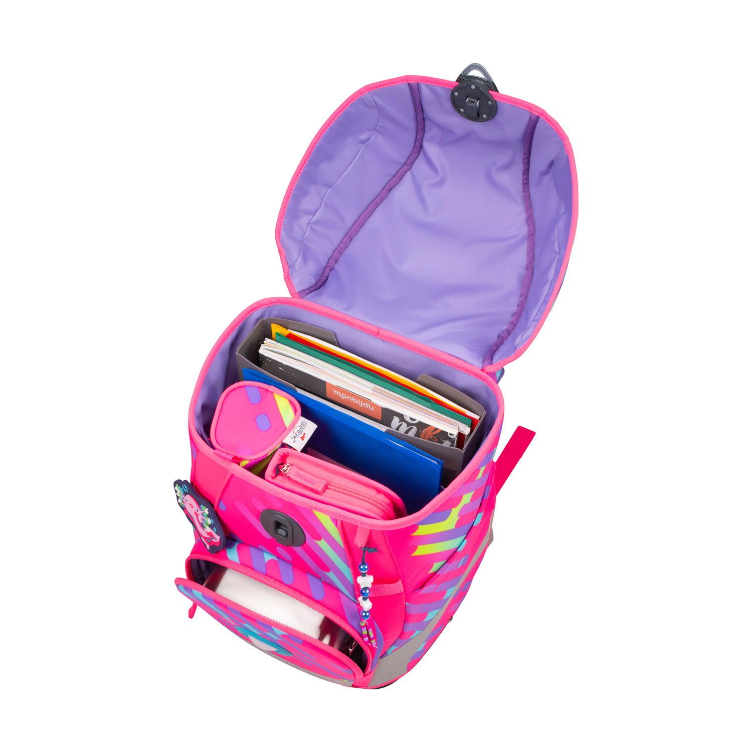 DerDieDas ErgoFlex Tiny Exklusiv NEON Schulrucksack 5-teiliges Set Neon Punkie