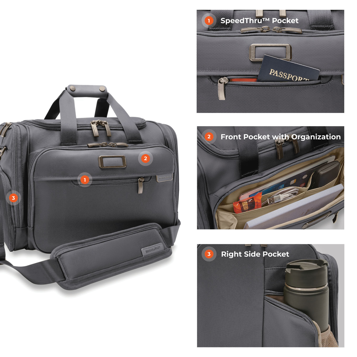 Briggs & Riley Baseline Limited Edition Underseat Duffle Steel Grey Briggs & Riley Baseline Limited Edition Underseat Duffle Steel Grey