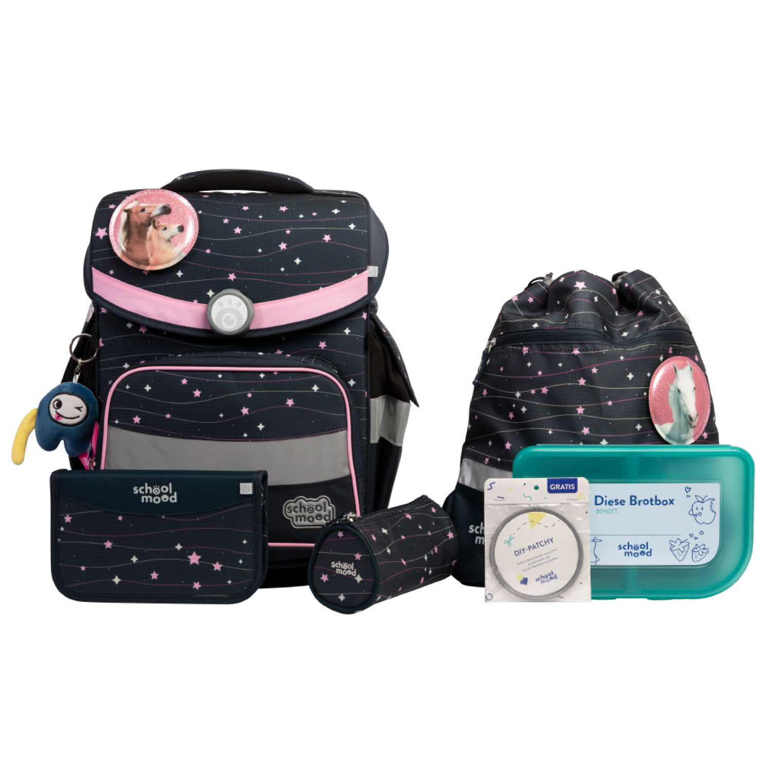 School-Mood Timeless Pro 7-tlg. Schulranzenset Ella (Pony) School-Mood Timeless Pro 7-tlg. Schulranzenset Ella (Pony)