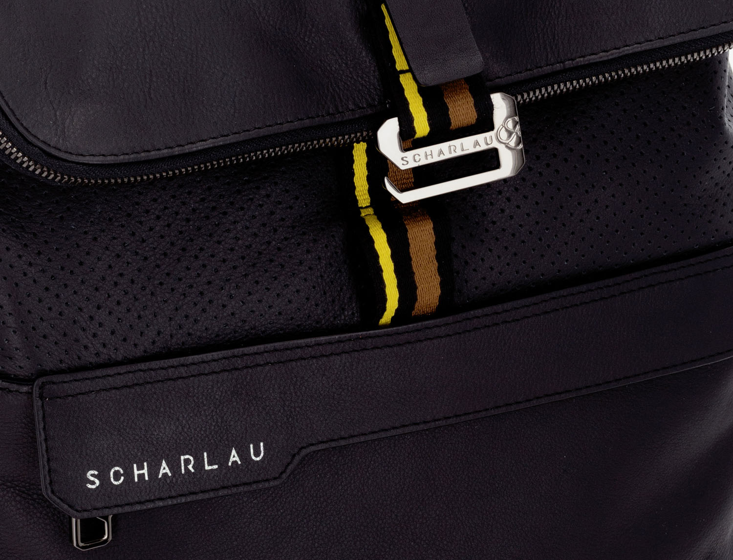 SCHARLAU Slackline SPELTERINI Leder Rucksack für 15,6" Laptopfach Black SCHARLAU Slackline SPELTERINI Leder Rucksack für 15,6" Laptopfach Black