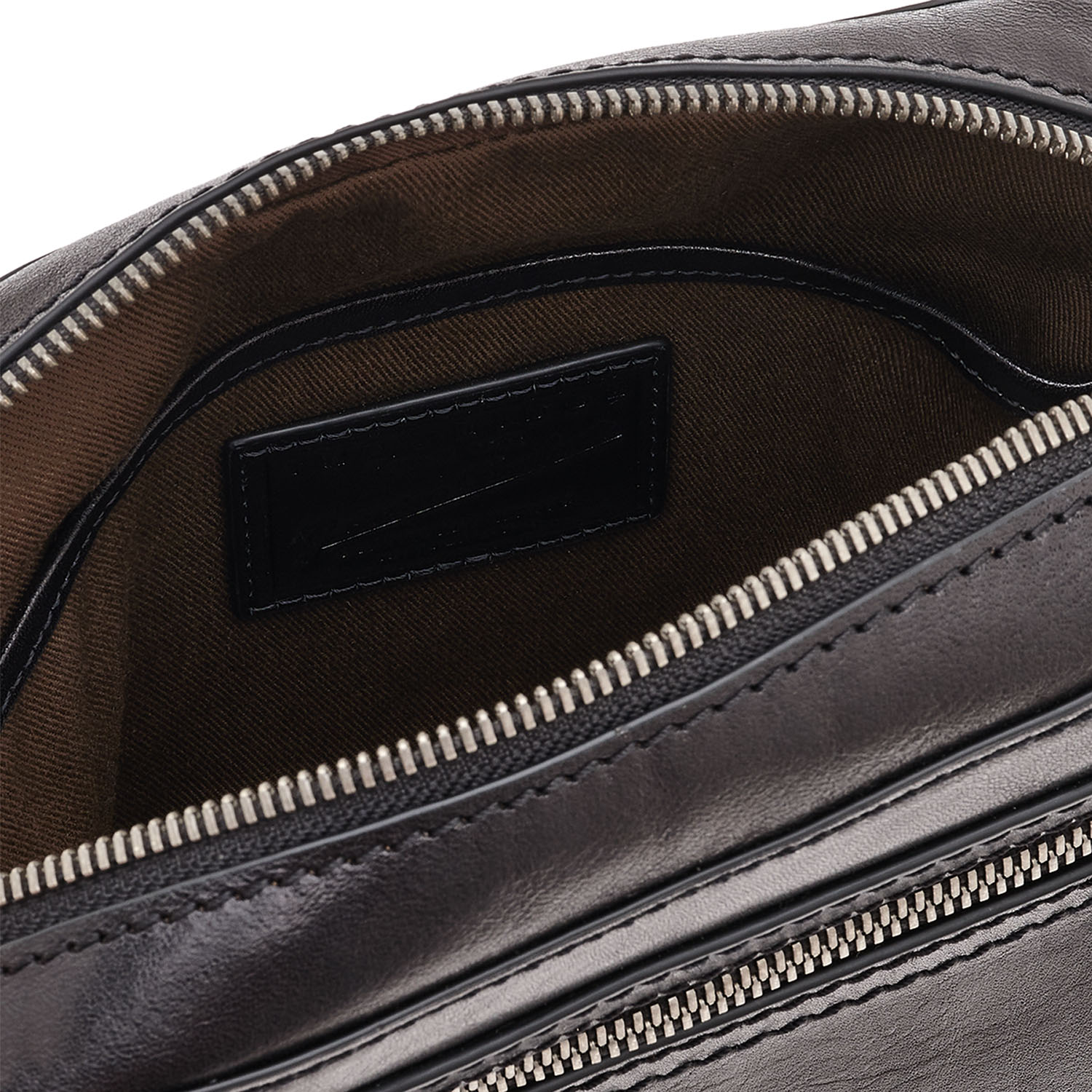 The Bridge Alberto Leder-Schultertasche Schwarz /Ruthenium