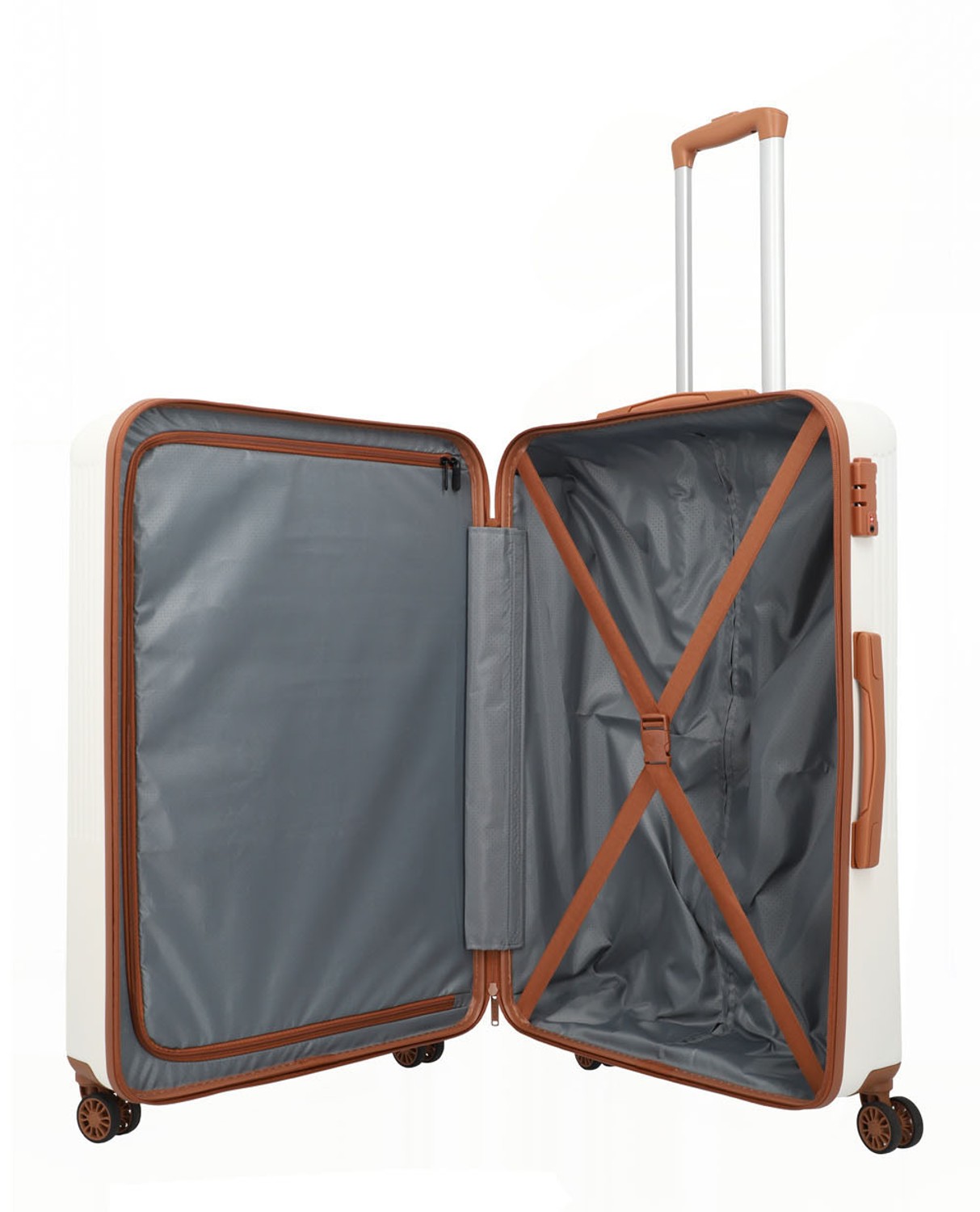 Travelite BALI Trolley L 4-Rollen Weiss/cognac Travelite BALI Trolley L 4-Rollen Weiss/cognac