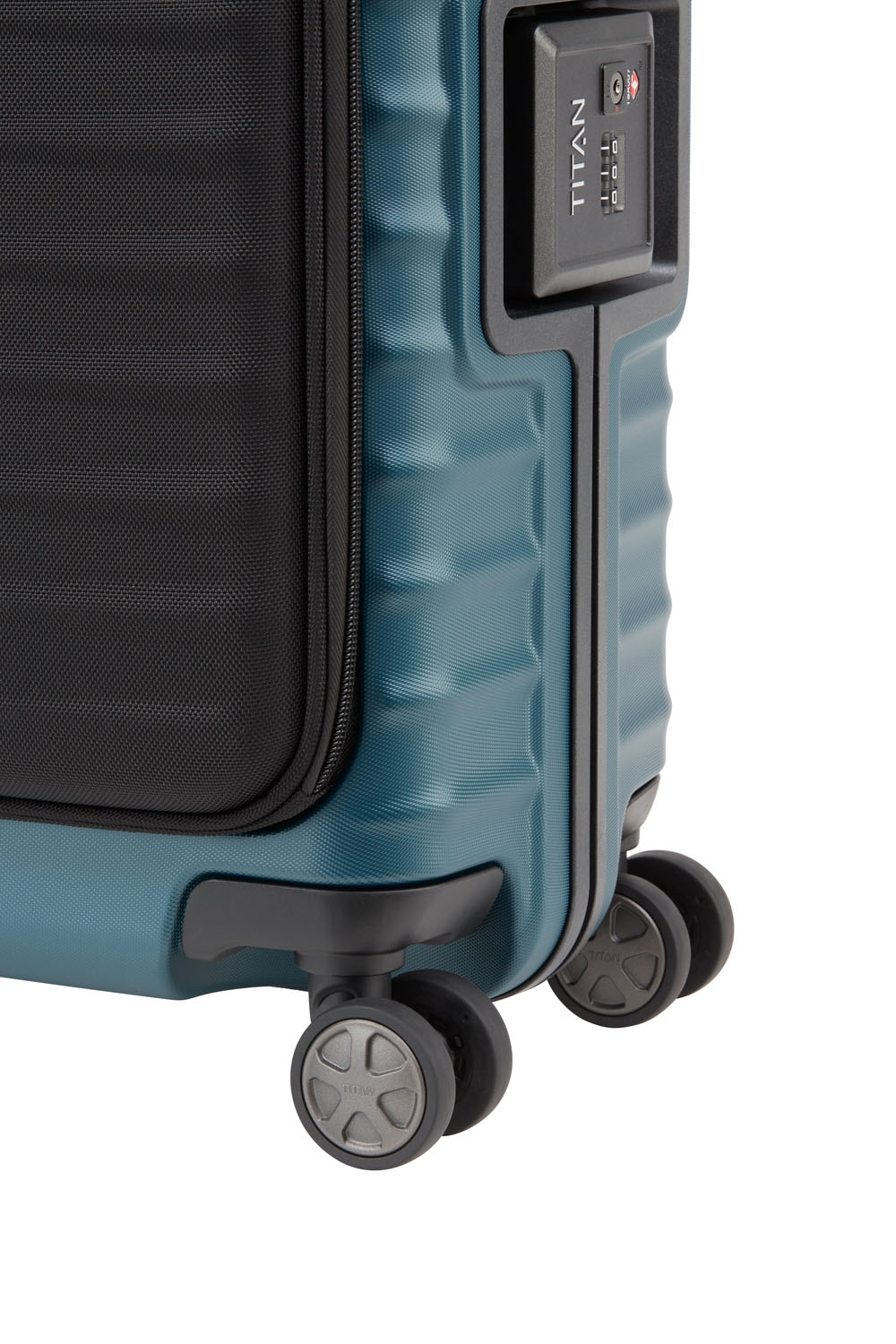 TITAN Litron Frame Trolley S, Handgepäck-Koffer mit Vortasche + Gratis Hotelgutschein Petrol TITAN Litron Frame Trolley S, Handgepäck-Koffer mit Vortasche + Gratis Hotelgutschein Petrol