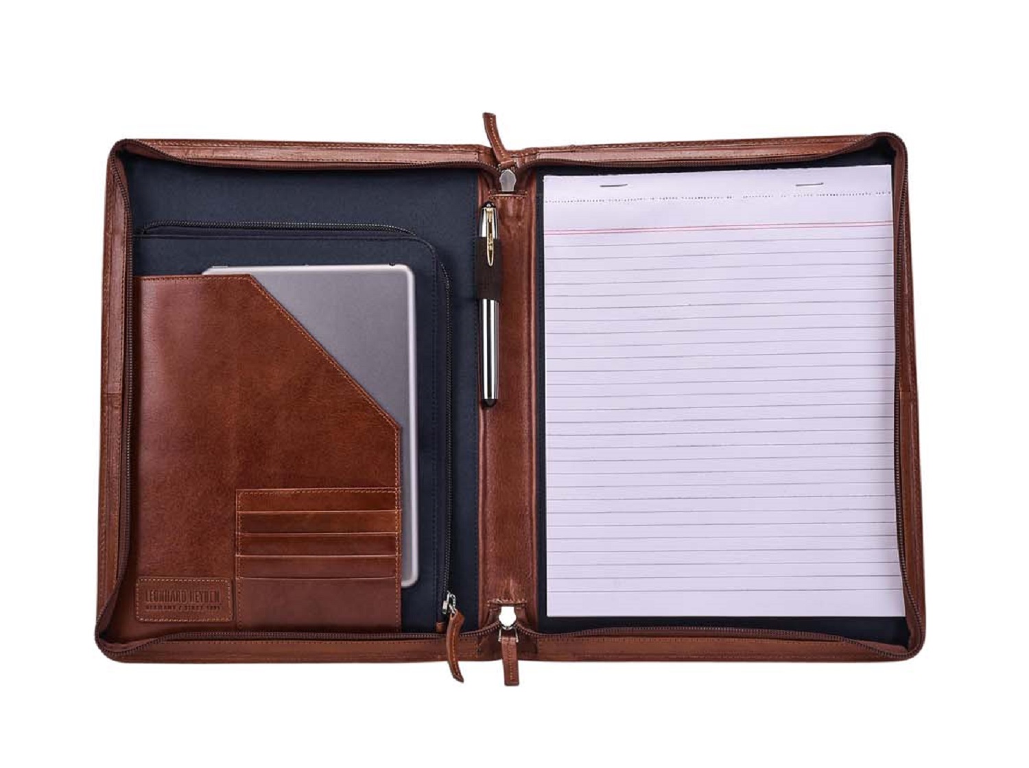 Leonhard Heyden Cambridge Leder-Schreibmappe mit Tabletfach 10" Cognac Leonhard Heyden Cambridge Leder-Schreibmappe mit Tabletfach 10" Cognac