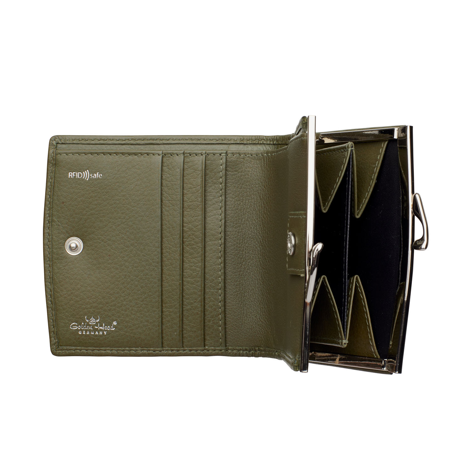 Golden Head Madrid Bügelbörse RFID Protect oliv Golden Head Madrid Bügelbörse RFID Protect oliv
