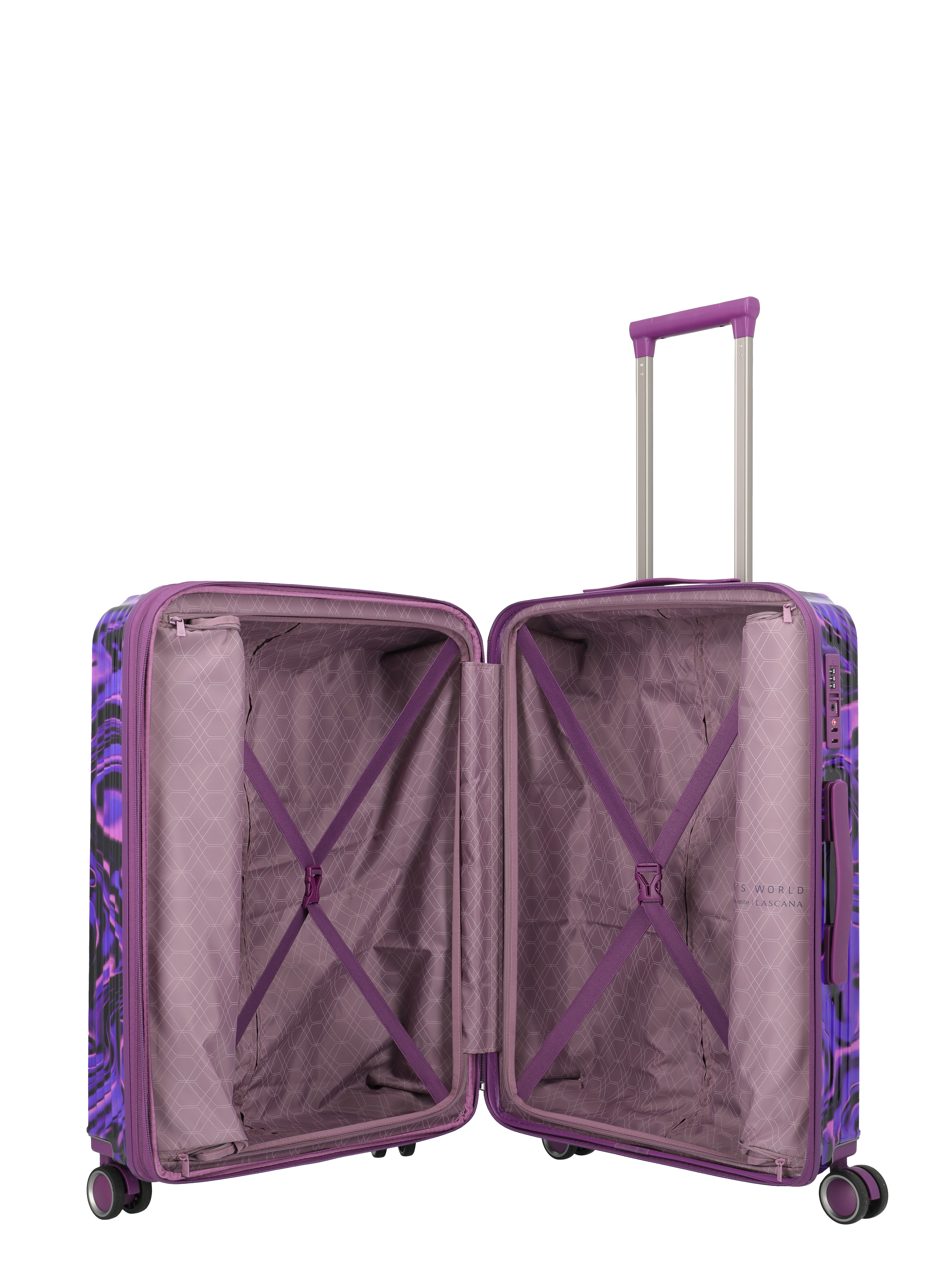 Travelite Lascana Edition 4w Trolley M Purple Swirl Travelite Lascana Edition 4w Trolley M Purple Swirl