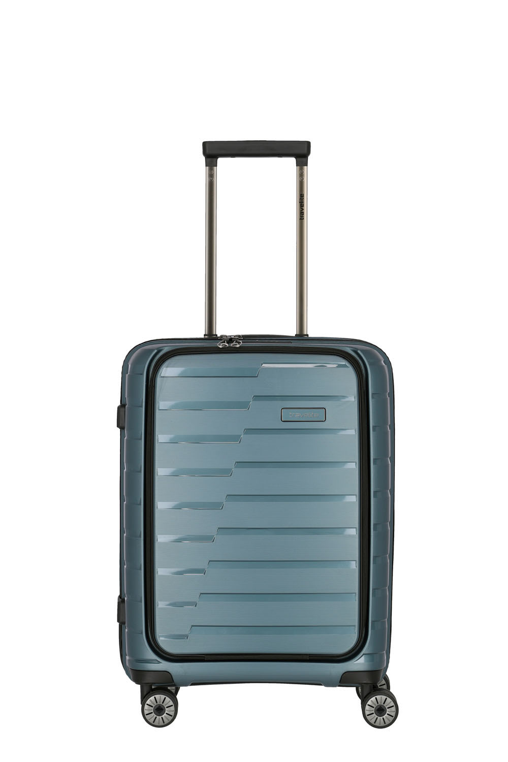 Travelite Air Base Trolley S, 4 Rollen mit Vortasche Eisblau