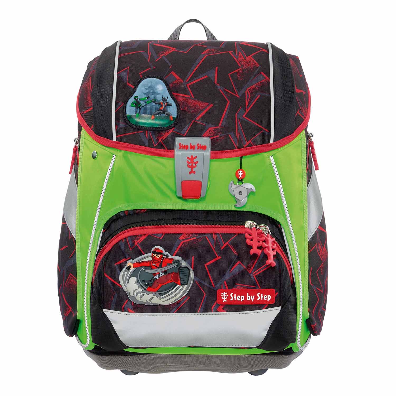 Step by Step Schulzubehör LED Neon Pull-Over, Reflektorüberzug mit LED-Leuchteffekt für 2IN1 PLU Schulranzen Grün