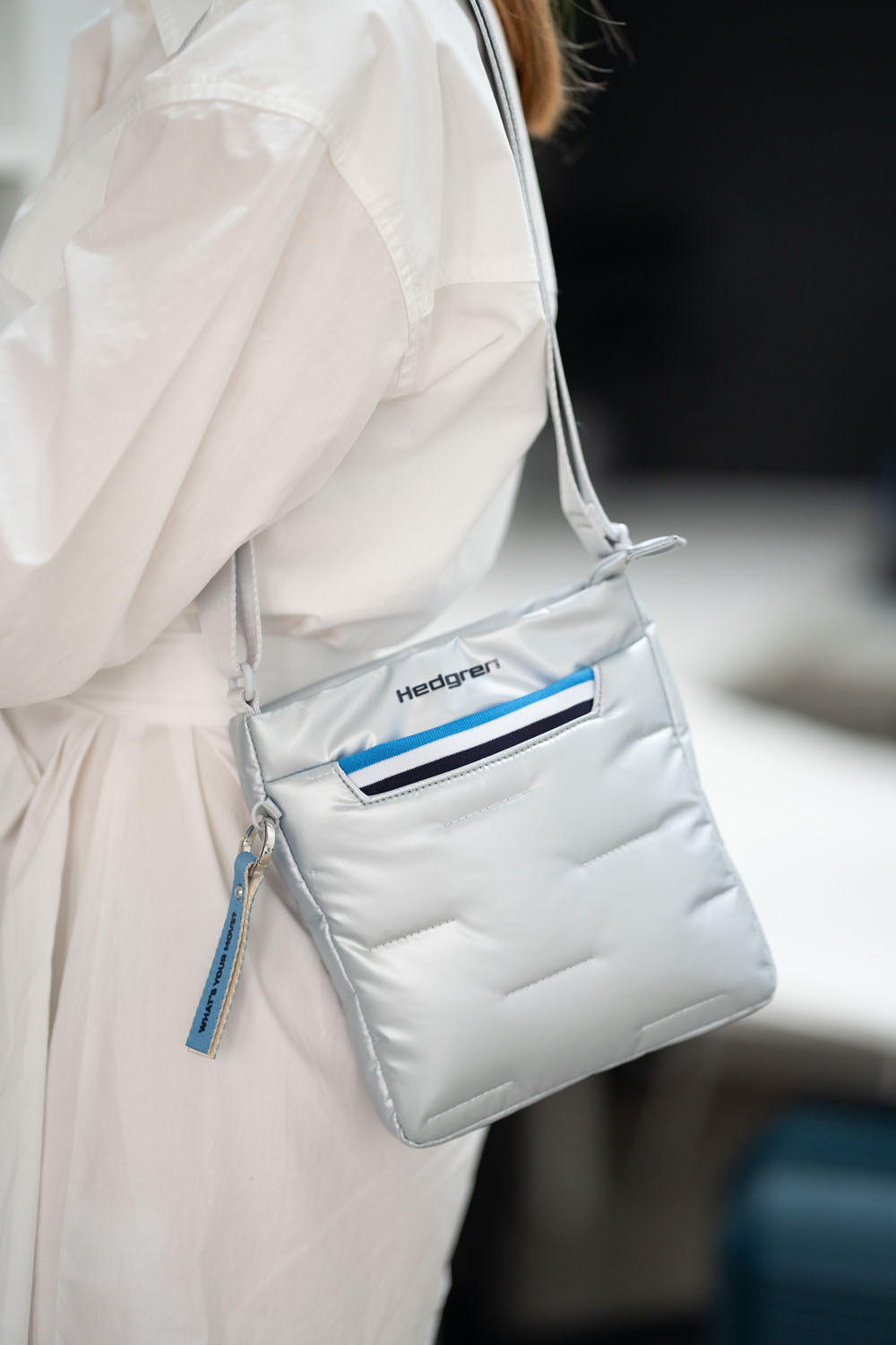 Hedgren Cocoon CUSHY weiche Crossover-Tasche Pearl Blue Hedgren Cocoon CUSHY weiche Crossover-Tasche Pearl Blue